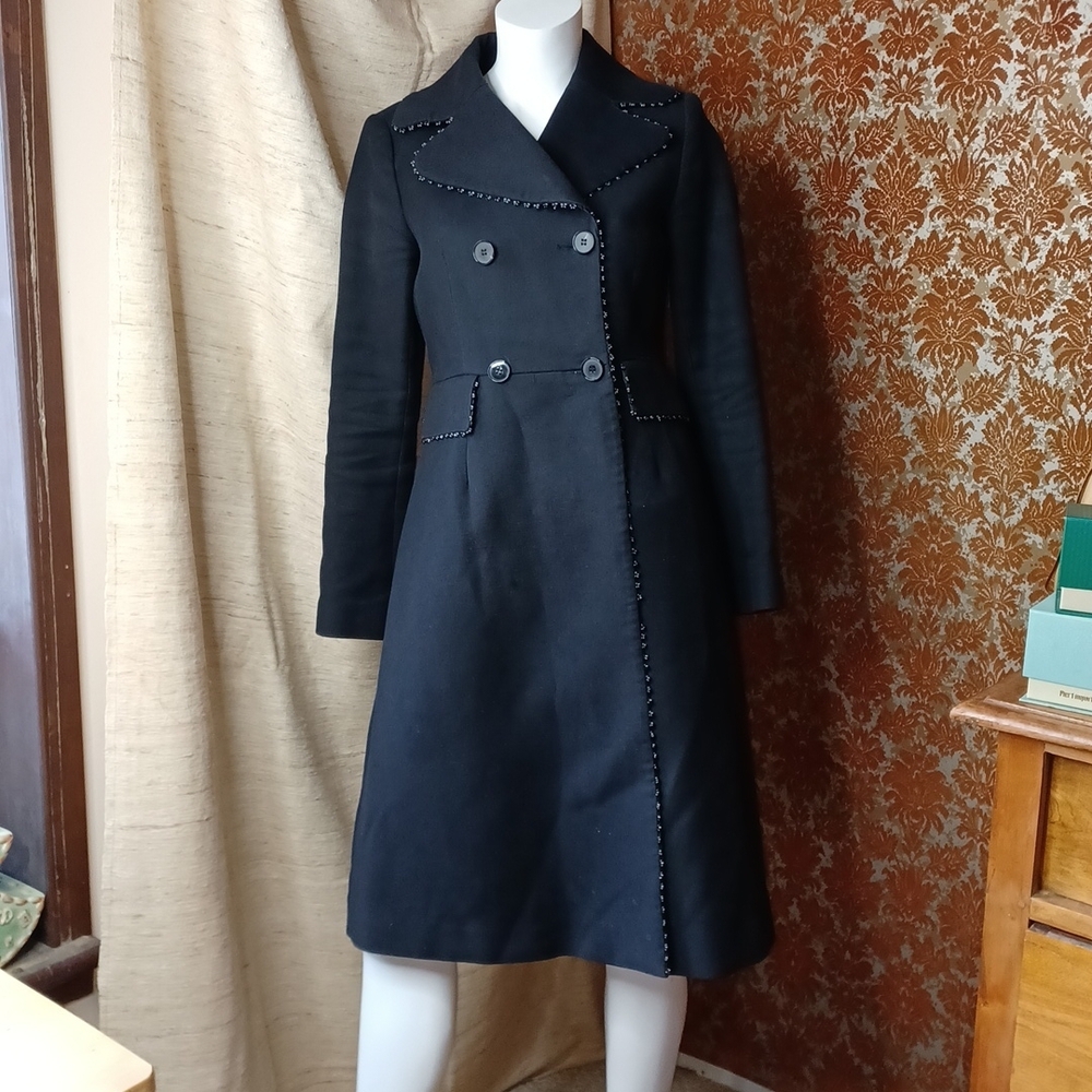 Zara Cotton Fitted Coat Long M